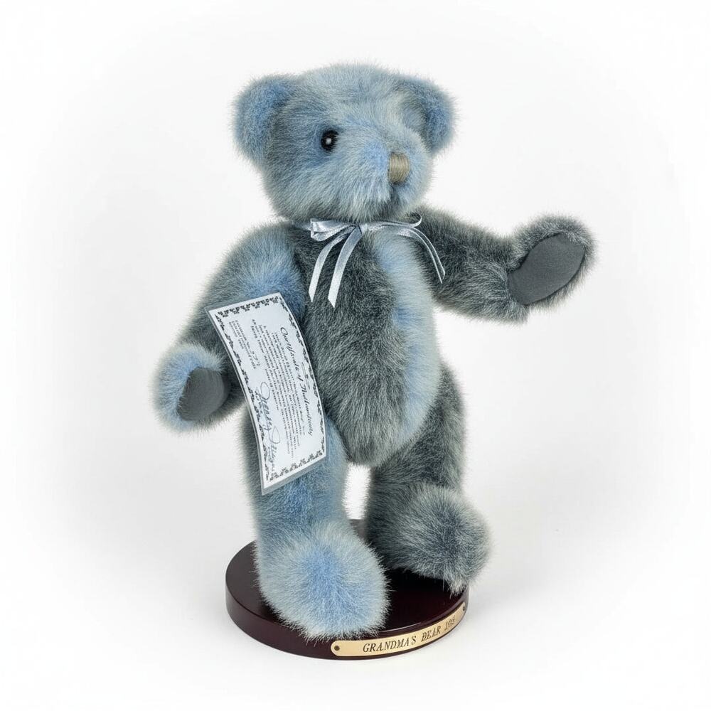 Mary Meyer Grandma's Bear 1995 LE 589/2500 Jointed Blue Gray Plush Teddy Bear